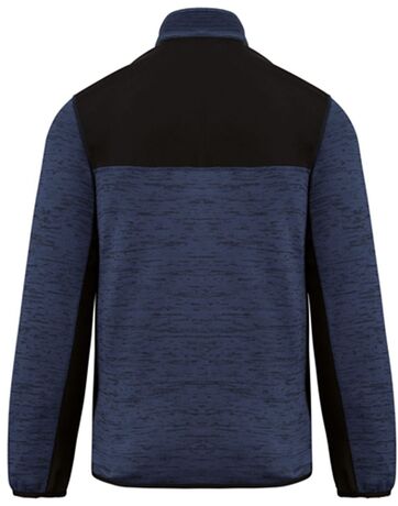 Veste recylée en polytricot - WK9108 - bleu marine chiné et noir