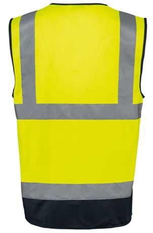 Gilet de sécurité haute visibilité - Unisexe - WK618 - jaune fluo et bleu marine