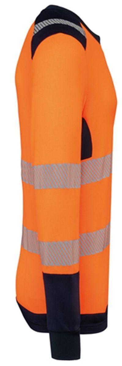 T-shirt de sécurité haute visibilité recyclé - Unisexe - WK361 - orange fluo et bleu marine