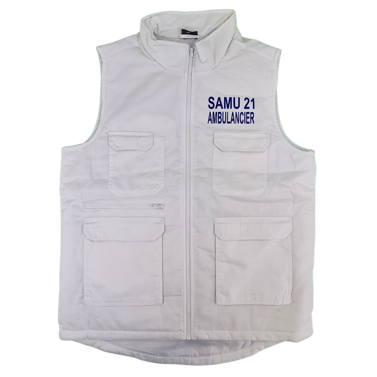 Gilet multipoches rembourré sans manches - personnalisé SAMU - WK607 - blanc