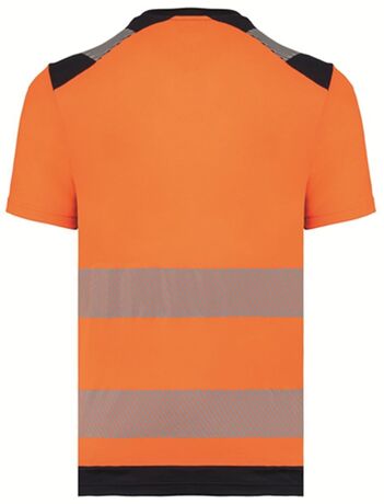 T-shirt de sécurité haute visibilité recyclé - Unisexe - WK360 - orange fluo et bleu marine