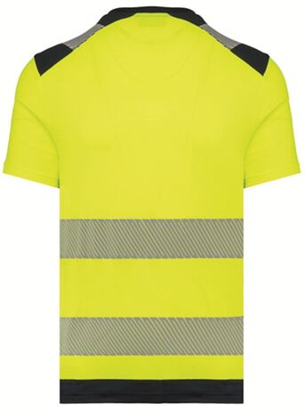 T-shirt de sécurité haute visibilité recyclé - Unisexe - WK360 - jaune fluo et bleu marine