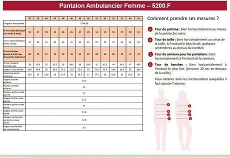 Pantalon ambulancier FEMME - blanc - bandes réfléchissantes