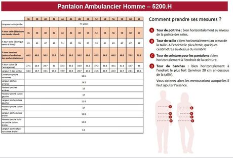 Pantalon ambulancier HOMME - blanc - bandes réfléchissantes