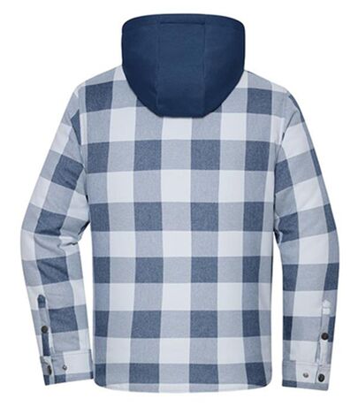 Veste surchemise à carreaux - Unisexe - JN1872 - bleu et gris