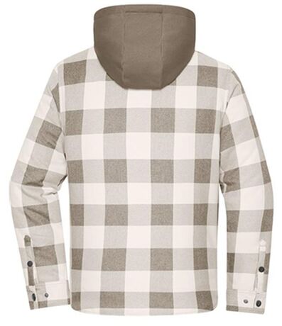 Veste surchemise à carreaux - Unisexe - JN1872 - marron et gris