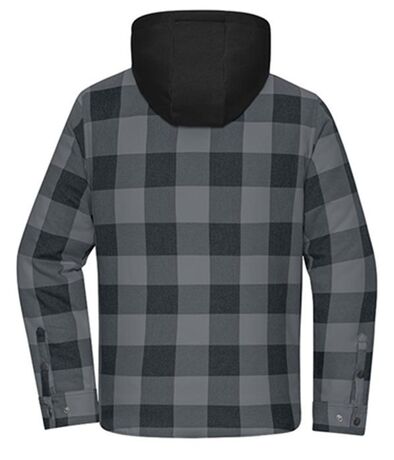 Veste surchemise à carreaux - Unisexe - JN1872 - noir et gris