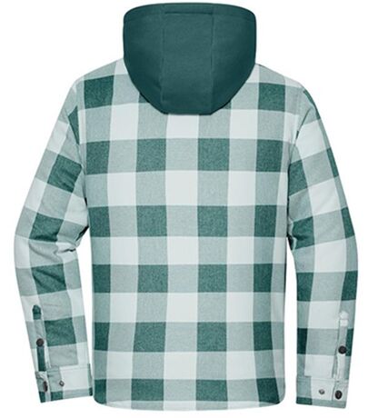 Veste surchemise à carreaux - Unisexe - JN1872 - vert industriel et gris