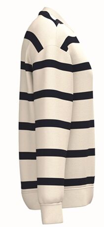 Sweat marin - Rayure et épaules tombantes - Unisexe - PAT450 - beige ivoire