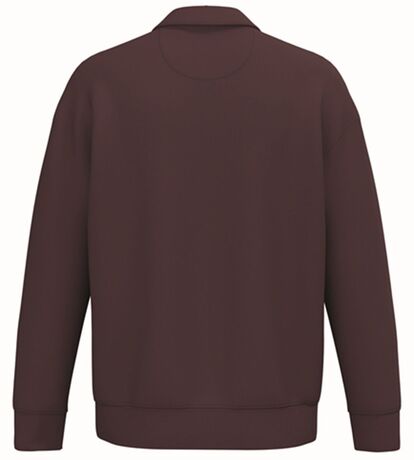 Sweat col polo quart zip - Unisexe - PAT432 - rouge dark cherry