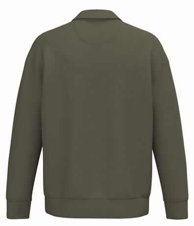 Sweat col polo quart zip - Unisexe - PAT432 - vert kaki