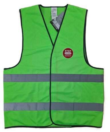 Gilet sécurité STOP NE PAS DERANGER Distribution de médicaments en cours - vert lime