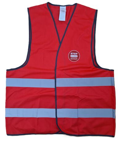 Gilet sécurité STOP NE PAS DERANGER Distribution de médicaments en cours - bleu roi