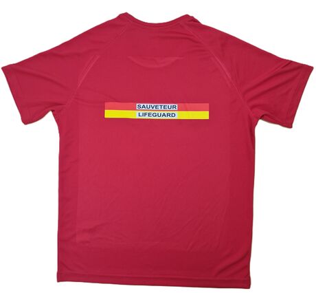 T-shirt respirant SAUVETEUR - LIFEGUARD - homme - rouge