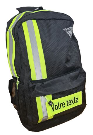 Sac à dos haute visibilité - sécurité WFA440 - personnalisé - noir et jaune fluo