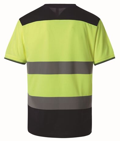 T-shirt bicolore de sécurité haute visibilité - HVJ400 - jaune fluo et bleu marine