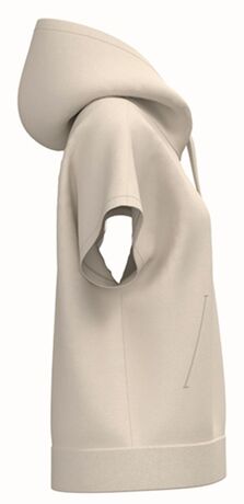 Sweat oversise à capuche - Femme - PAT446 - beige ivoire