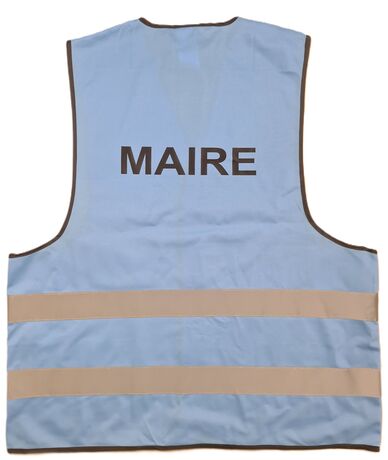 Gilet de sécurité - chasuble bleu ciel - MAIRE - cocarde bleu blanc rouge