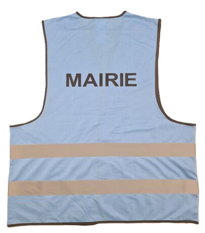 Gilet de sécurité - chasuble bleu ciel - MAIRIE - cocarde bleu blanc rouge