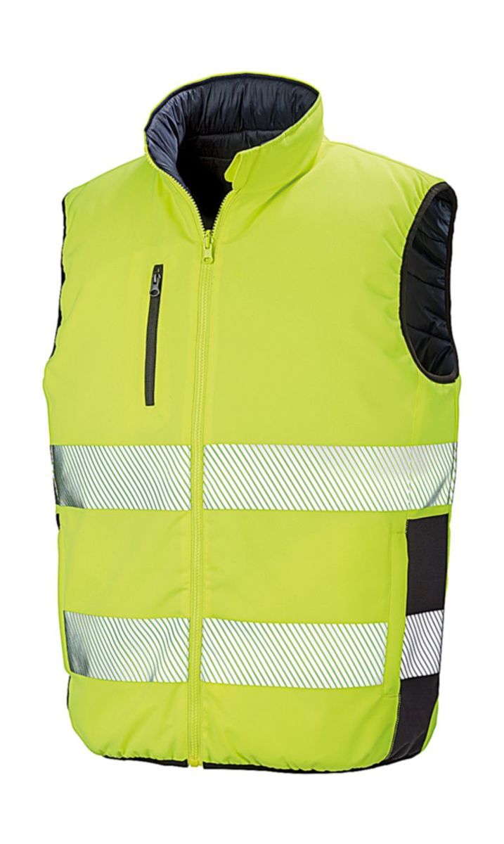 Gilet sans manches matelassé réversible fluo sécurité haute