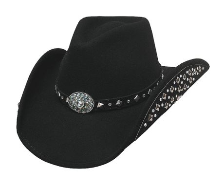 Chapeau de cowboy western noir – Tissu en feutre robuste avec bande élastique, taille unique, ajustement parfait standard Chapeau de cowboy western noir – Tissu en feutre robuste avec bande élastique, taille unique, ajustement parfait standard