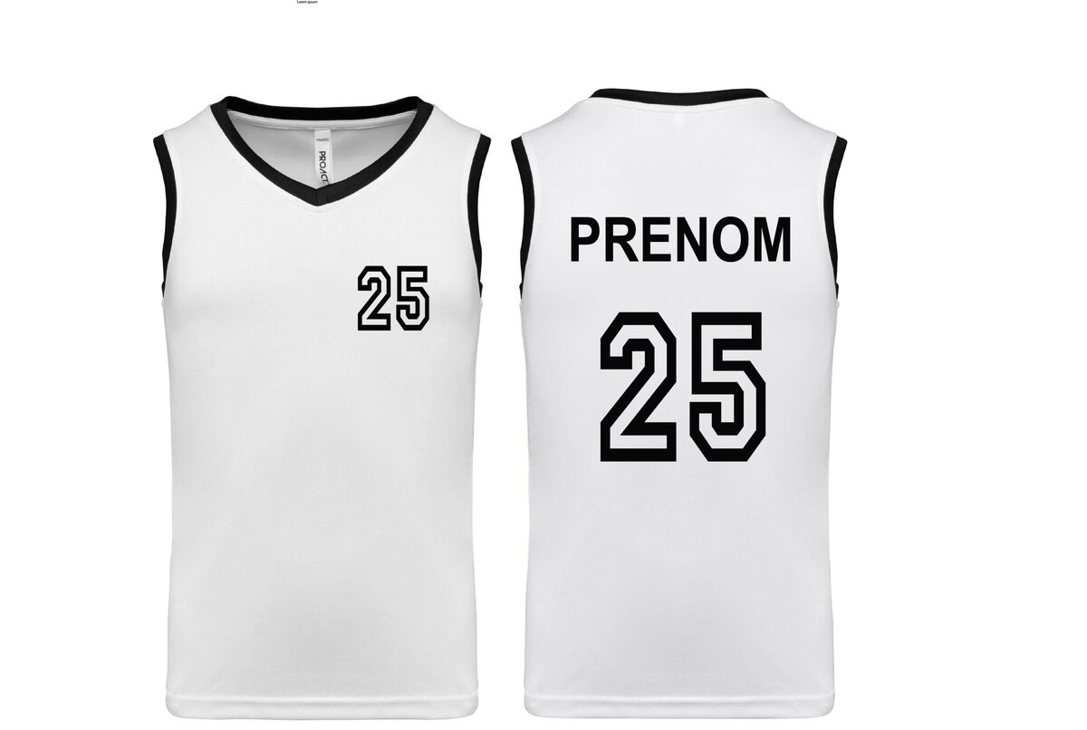Maillot De Basket Personnalisé Enfant Homme Femme Avec Nom, Numéro Et Logo - Respirant Et Confortable