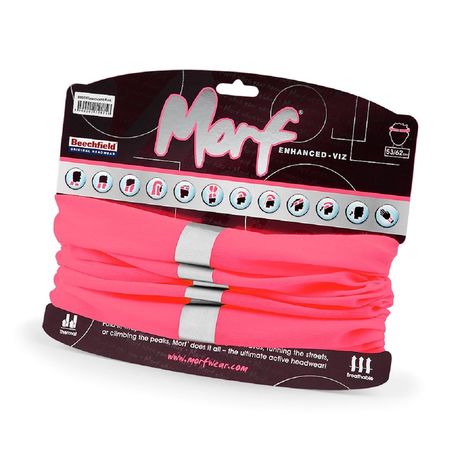 Echarpe tubulaire - tour de cou avec bande réfléchissante - B950 - rose fluo