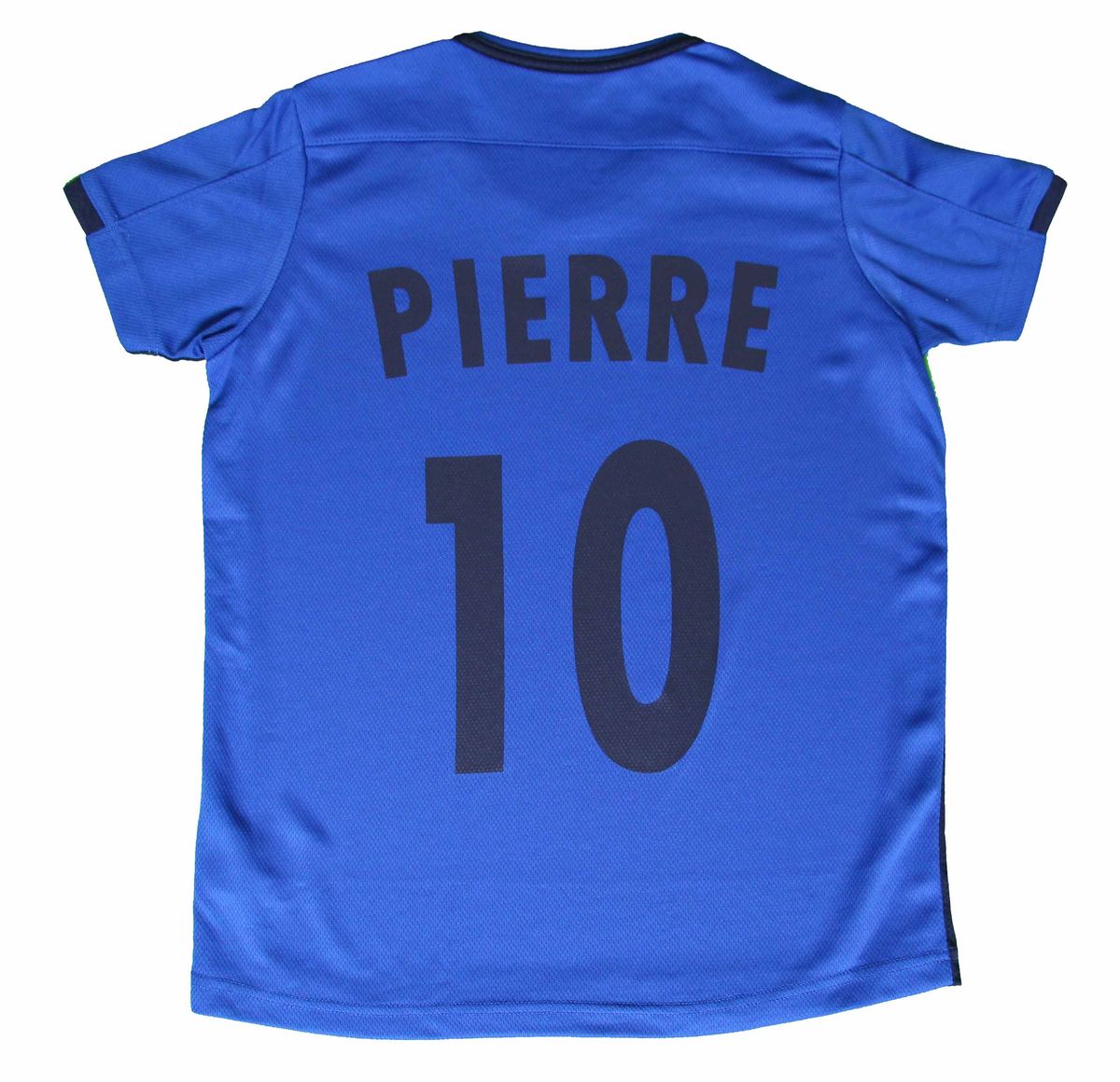 Maillot foot enfant personnalisé prénom et numéro - bleu roi