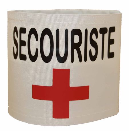 Brassard Sécurité Évacuation Orange - Ajustable Velcro - Patoutatis - Fabriqué En France