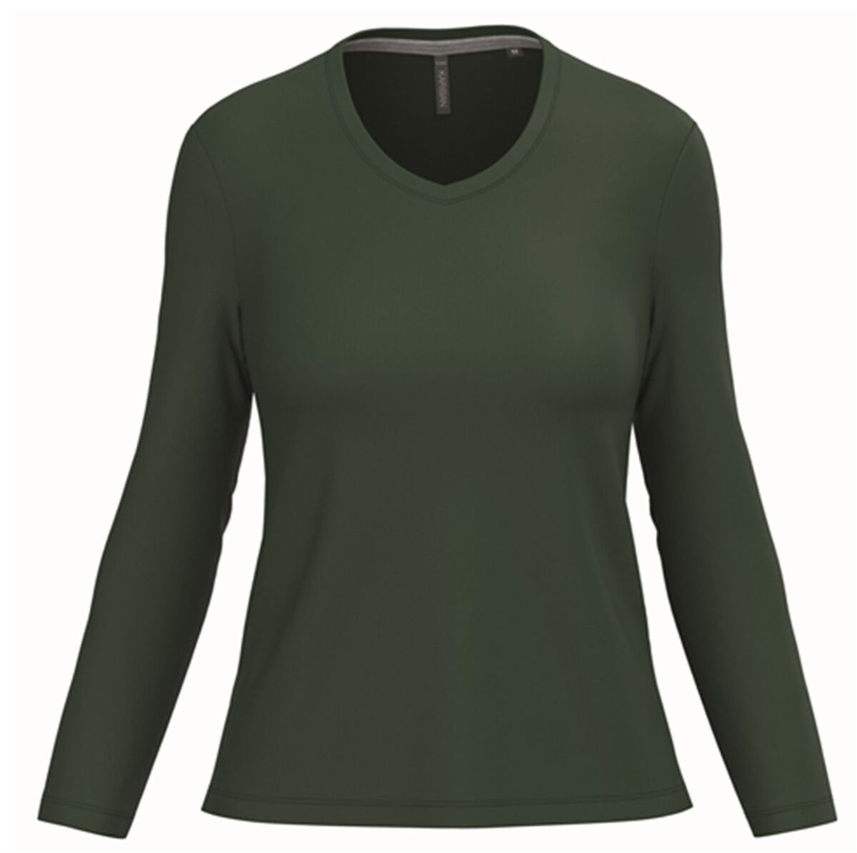 T-shirt femme col V à manches longues