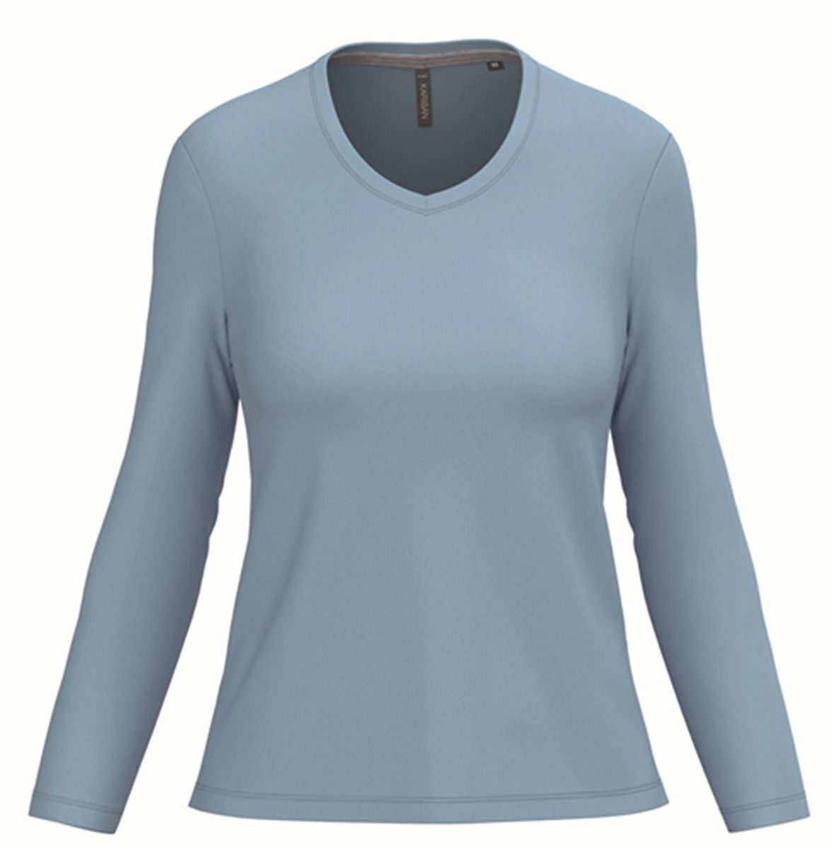 T-shirt femme col V à manches longues