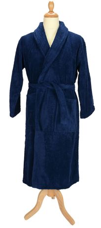 Damart FORME KIMONO BOUCLETTE - Peignoir - bleu grisé/bleu Damart FORME KIMONO BOUCLETTE - Peignoir - bleu grisé/bleu