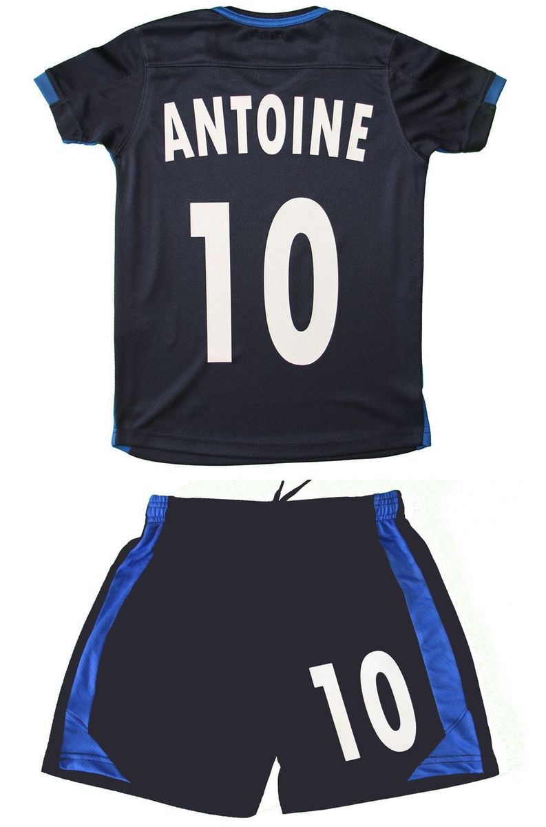 Ensemble maillot et short foot bleu marine pour enfant