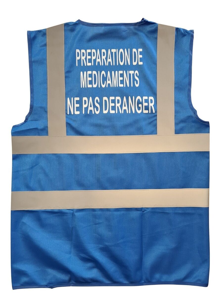 Gilet de sécurité - Préparation de médicaments - Ne pas déranger - bleu roi