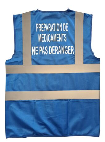 Gilet de sécurité - Préparation de médicaments - Ne pas déranger - bleu roi