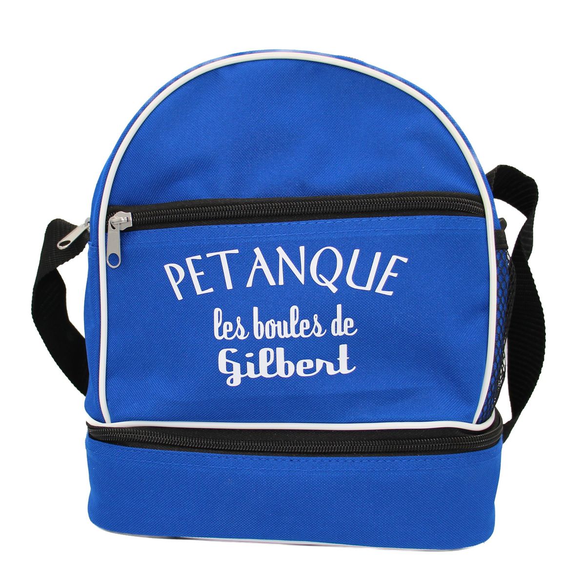 Sacoche bandoulière pour boules de pétanque plus rangements