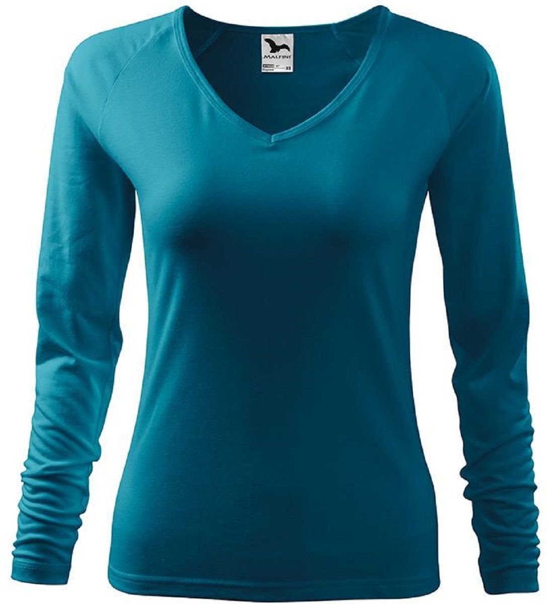 T-shirt femme col V Coton extensible avec élasthanne Manches