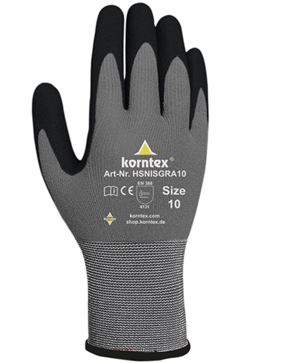 Gants élastique en mousse de nitrile - KX157 - noir et gris