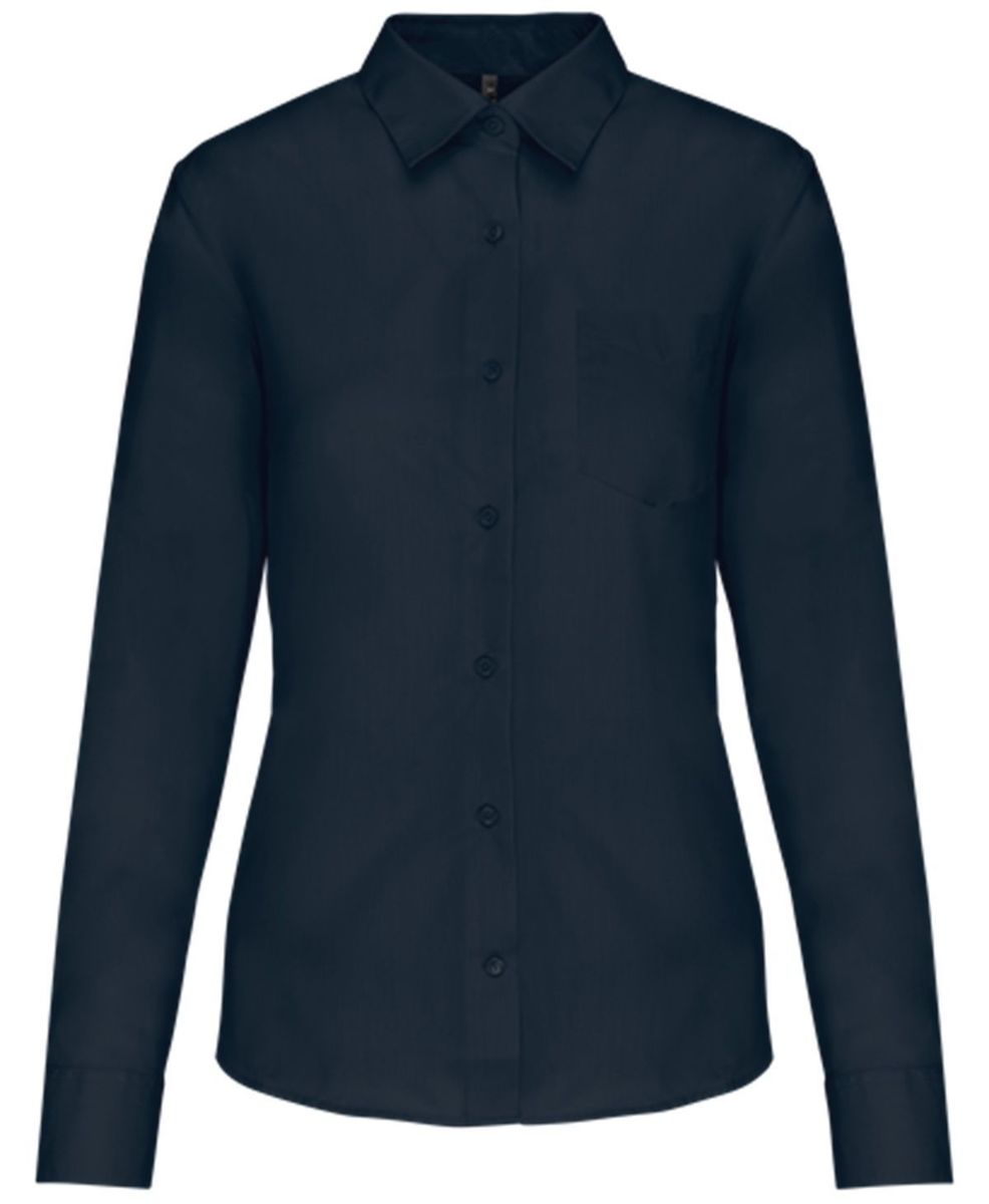 Chemise popeline manches longues - Femme - K549 - bleu marine