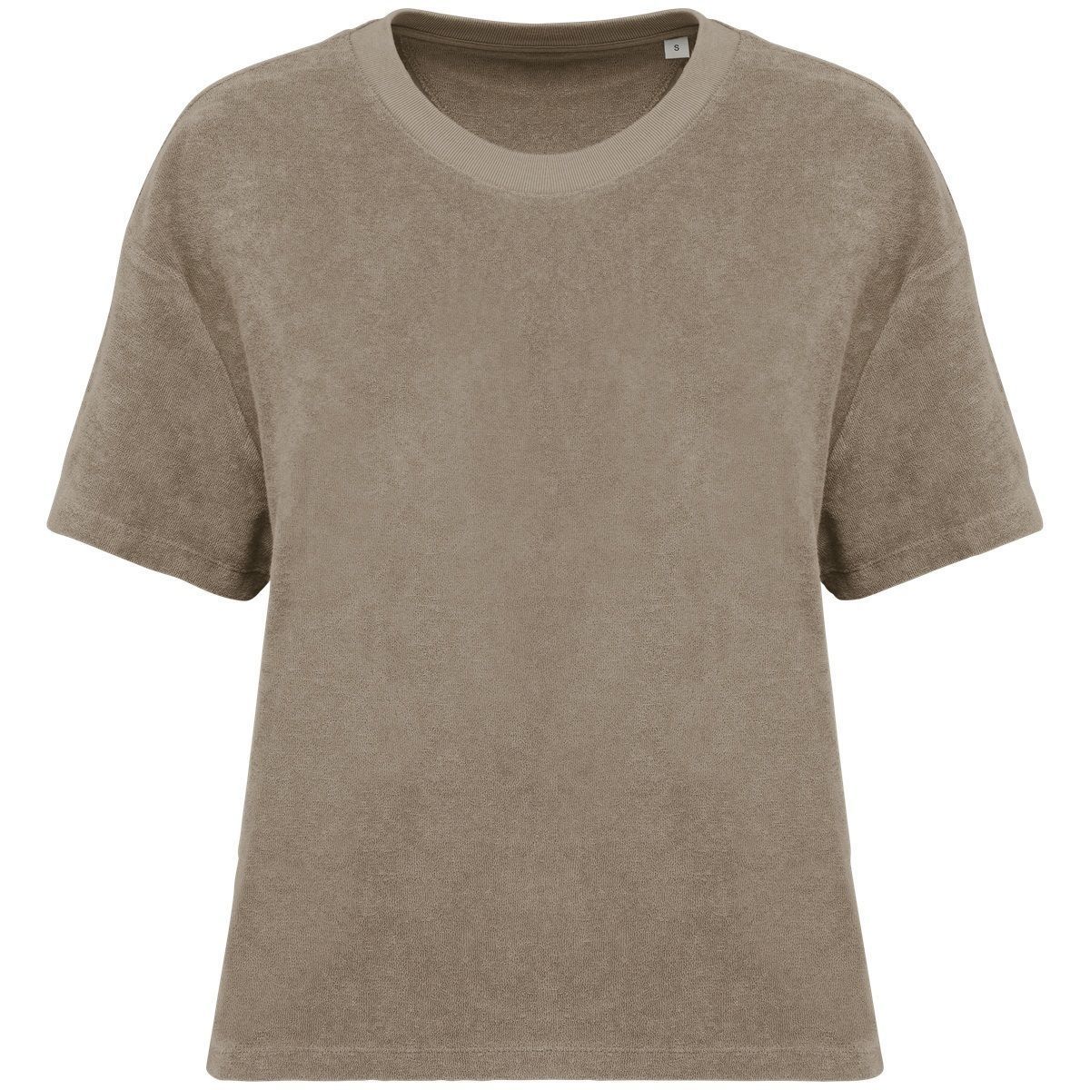 T-shirt écoresponsable en éponge - Femme - PAT328 - marron cream coffee