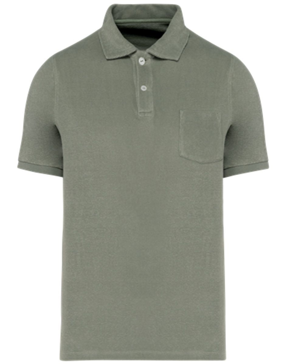 Polo écoresponsable en éponge - Homme - PAT227 - vert almond