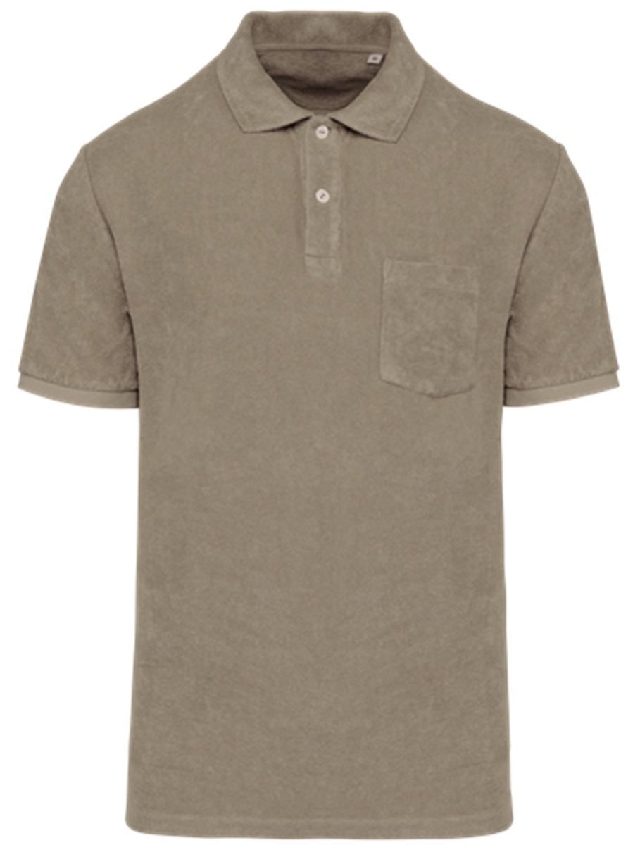 Polo écoresponsable en éponge - Homme - PAT227 - marron cream coffee