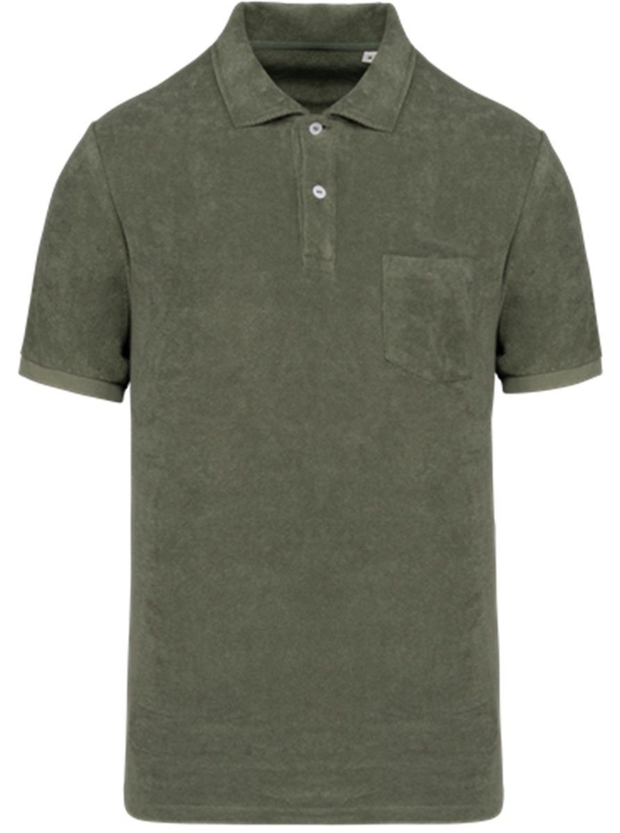 Polo écoresponsable en éponge - Homme - PAT227 - vert kaki