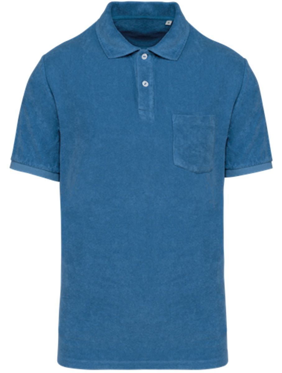 Polo écoresponsable en éponge - Homme - PAT227 - bleu rivière