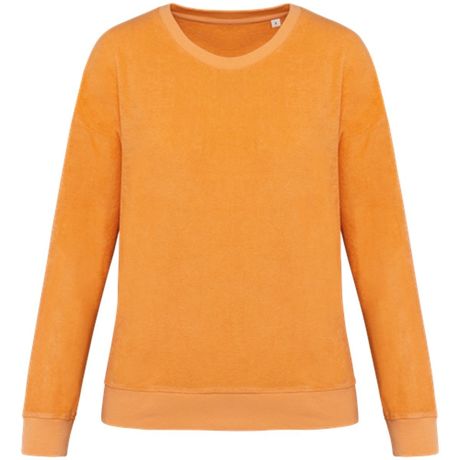 Sweat écoresponsable en éponge - Femme - PAT413 - orange abricot