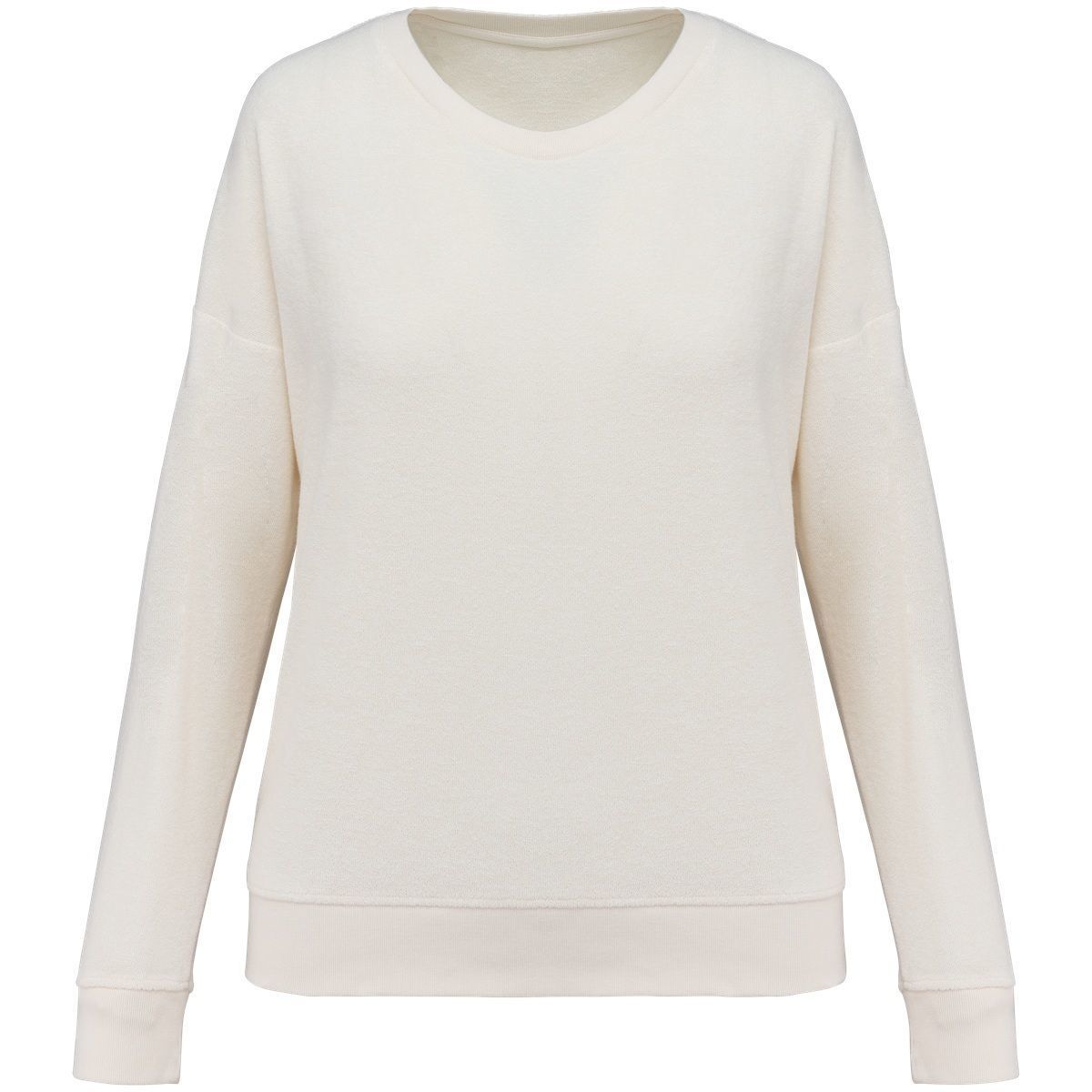 Sweat écoresponsable en éponge - Femme - PAT413 - beige ivoire