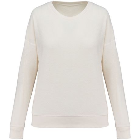 Sweat écoresponsable en éponge - Femme - PAT413 - beige ivoire