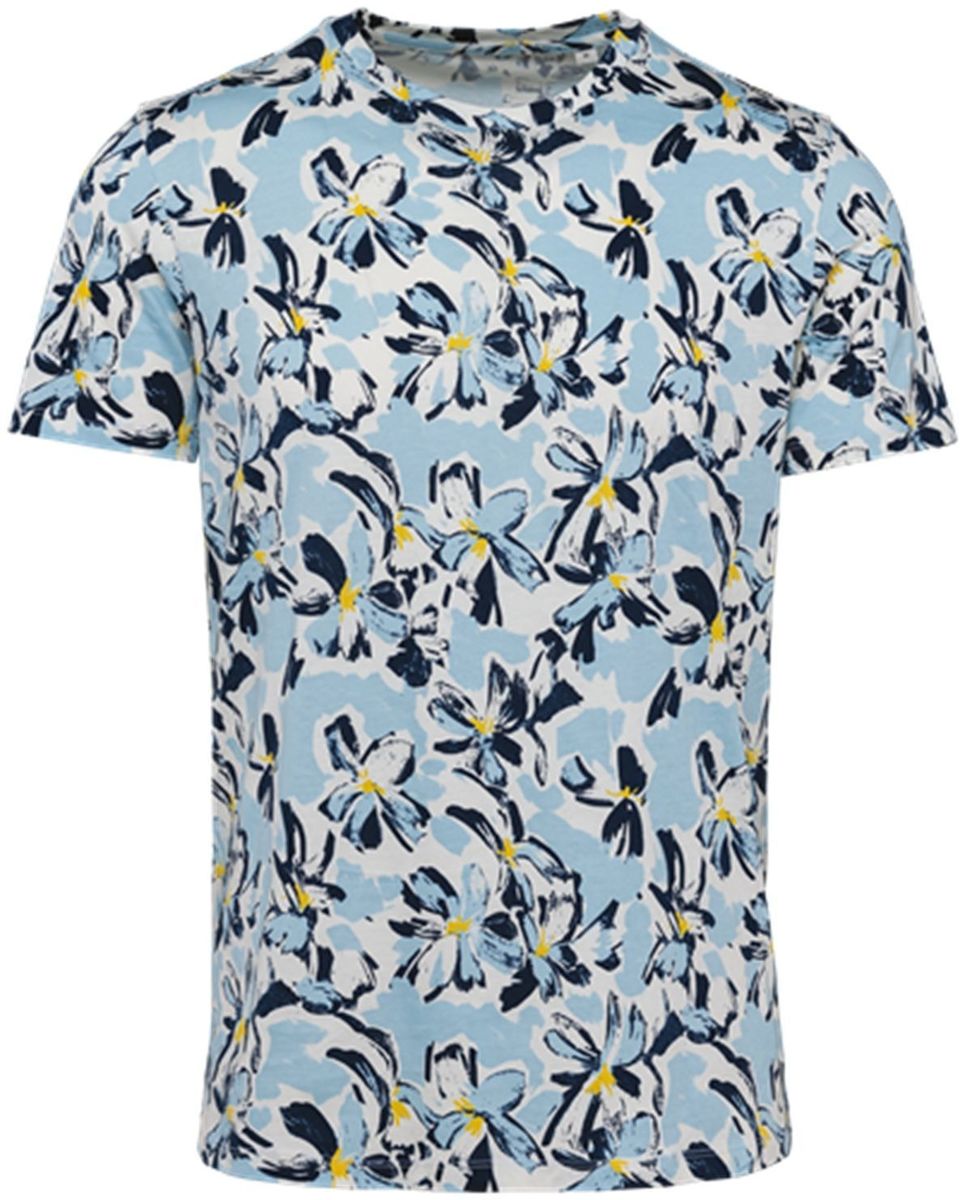 T-shirt écoresponsable imprimé tropical - Homme - PAT350 - beige ivoire Floral Blue