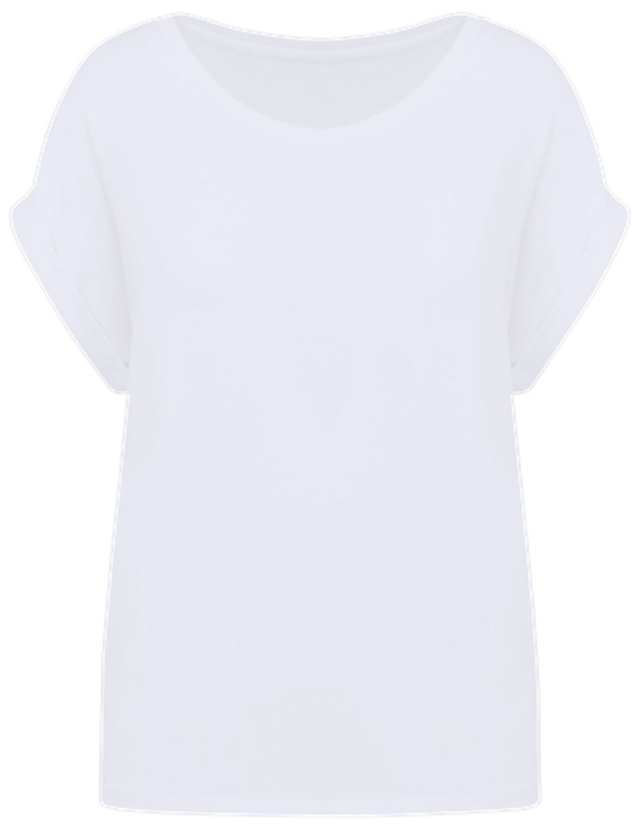 T-shirt écoresponsable manches à revers - Femme - PAT309 - blanc