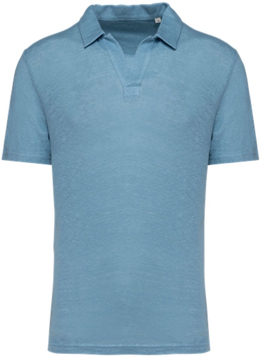 Polo en lin - Homme - PATS220 - bleu cool